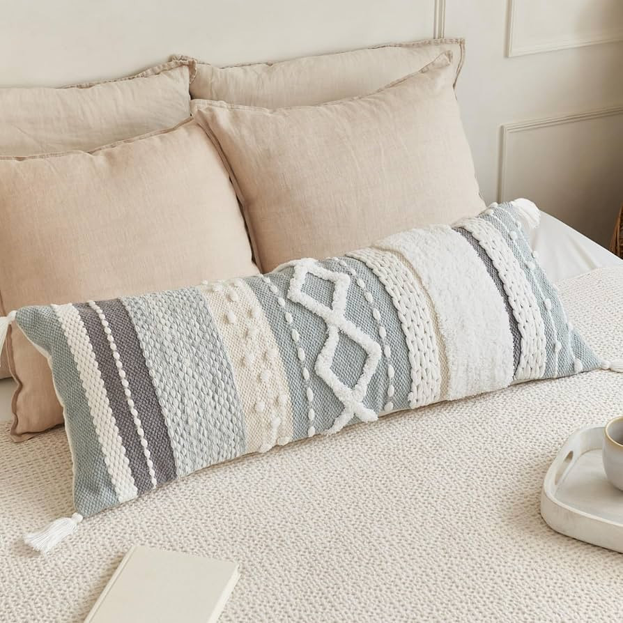 Decorative Boho Lumbar Pillow Cover 14x36 – Beautiful Throw Pillow with Soft Texture for Bed, C... | Amazon (US)