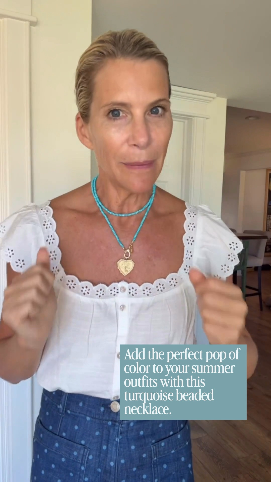 This turquoise beaded necklace is the easiest way to add a pop of color to your summer wardrobe. I paired it with a gold heart pendant for a layered look that instantly elevates simple dresses, linen tops, and vacation outfits!

👩‍💻 LTK PRO TIPS
❤️ Heart = Support my posts ;-)
🔖 Save = Get restock alerts for the pieces you love!
📋 Lists = Keep favorites organized (List ideas: Summer Accessories, Vacation Style, Jewelry Favorites!)
📲 Share = Send lists and products to a friend (or your daughters like me).
💬 Comment = Ask me anything, and I’ll answer. ;-)

#LTKootd #LTKOver40 #LTKSeasonal