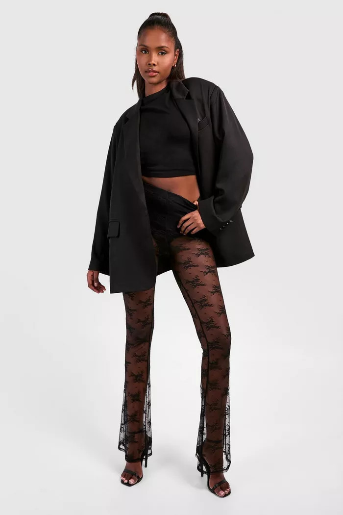 Lace Flare Trousers | boohoo (US & Canada)