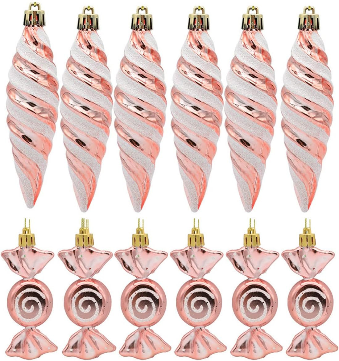 LUOZZY 12 Pcs Christmas Candy Decorations Pendant Lovely Christmas Tree Hanging Pendant Ornament ... | Amazon (US)