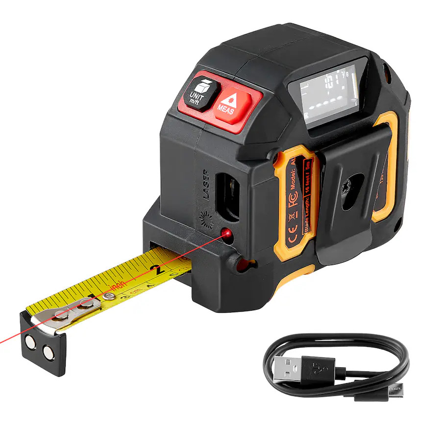 VEVOR - 2-in-1 Laser Tape Measure, 135Ft Rechargeable Laser Measurement Tool & 16Ft Measuring Tap... | Best Buy U.S.