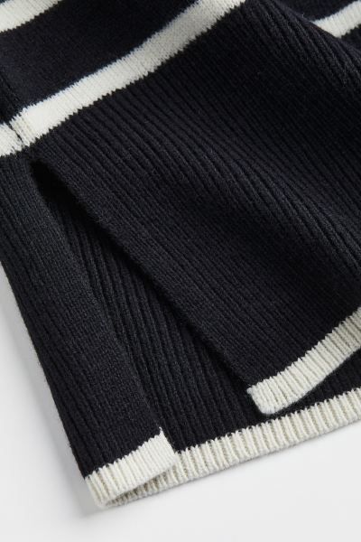 Wool-blend Mock-turtleneck Sweater - Black/striped - Ladies | H&M US | H&M (US + CA)