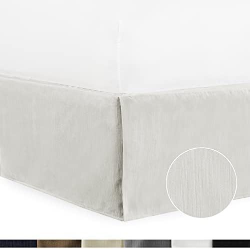 Tailored Velvet Bed Skirt with Split Corner 21 inch Drop-Queen , Eggshell White Modern Dust Ruffle,  | Amazon (US)