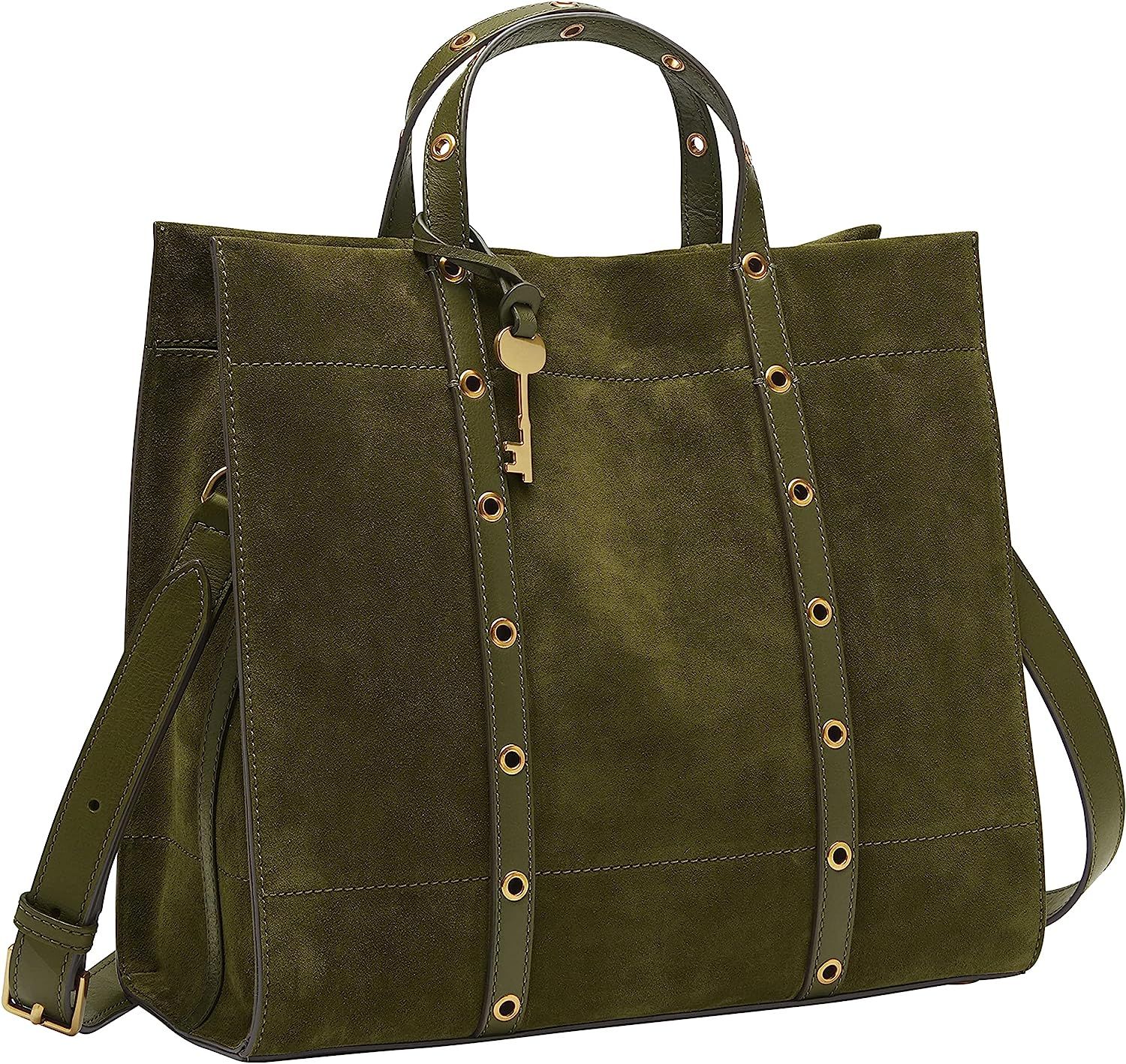 Fossil Women's Carmen Leather Shopper Tote Purse Handbag | Amazon (US)