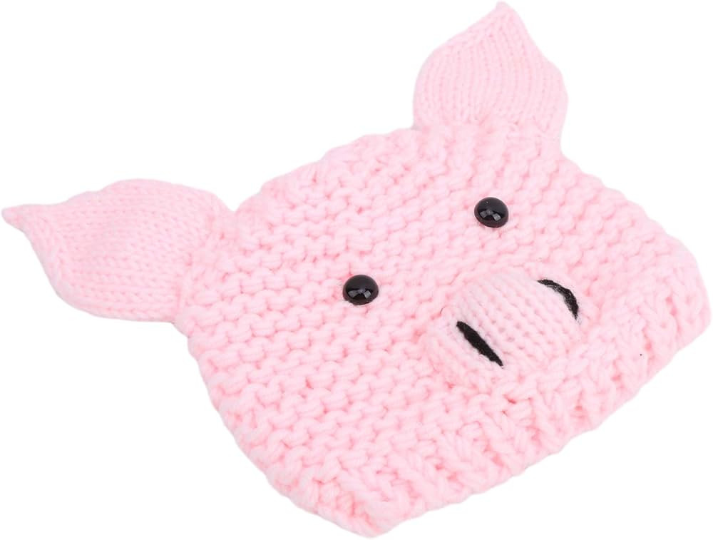 Baby Knitted Hat, No Fading Baby Hat Crochet Pig Hat Durable Practical for Photography() | Amazon (US)
