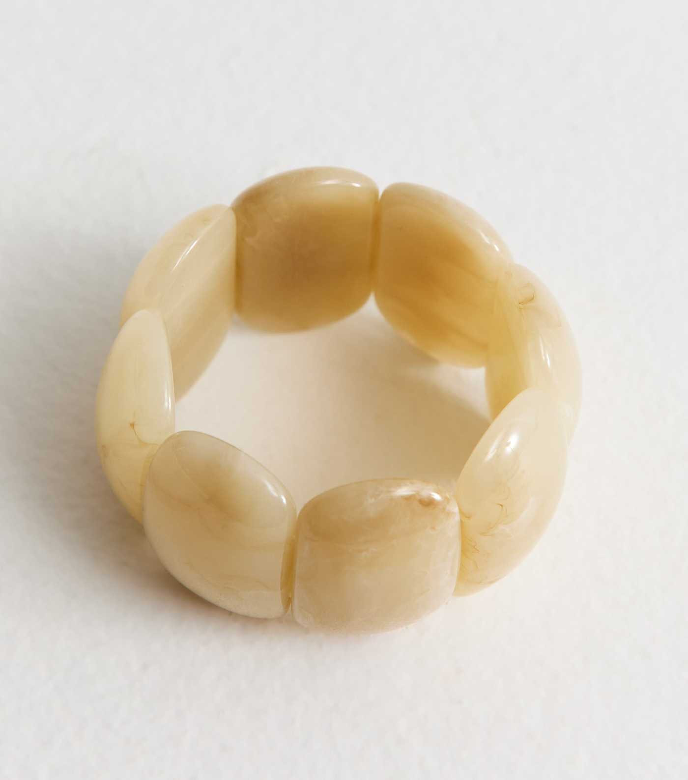 Cream Wide Resin Stretch Bracelet | New Look | New Look (UK)