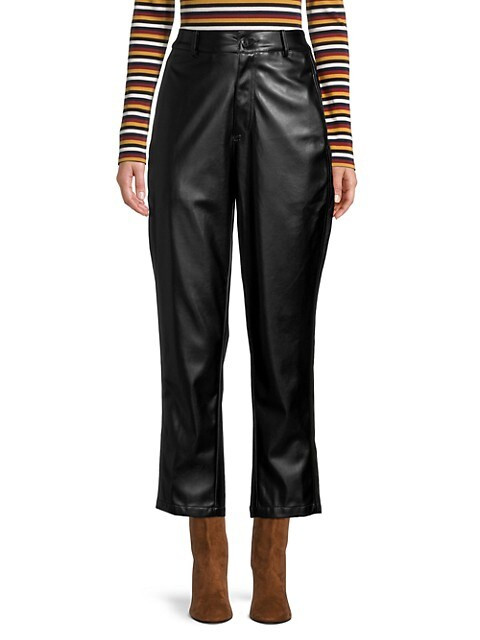 BCBGeneration High-Rise Straight-Leg Faux Leather Pants on SALE | Saks OFF 5TH | Saks Fifth Avenue OFF 5TH