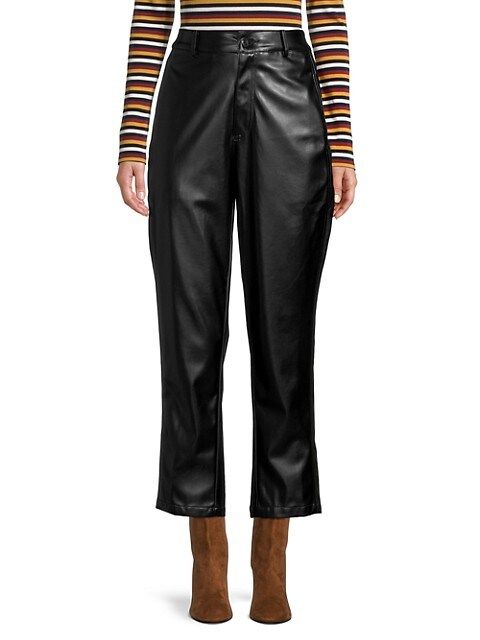 BCBGeneration High-Rise Straight-Leg Faux Leather Pants on SALE | Saks OFF 5TH | Saks Fifth Avenue OFF 5TH (Pmt risk)