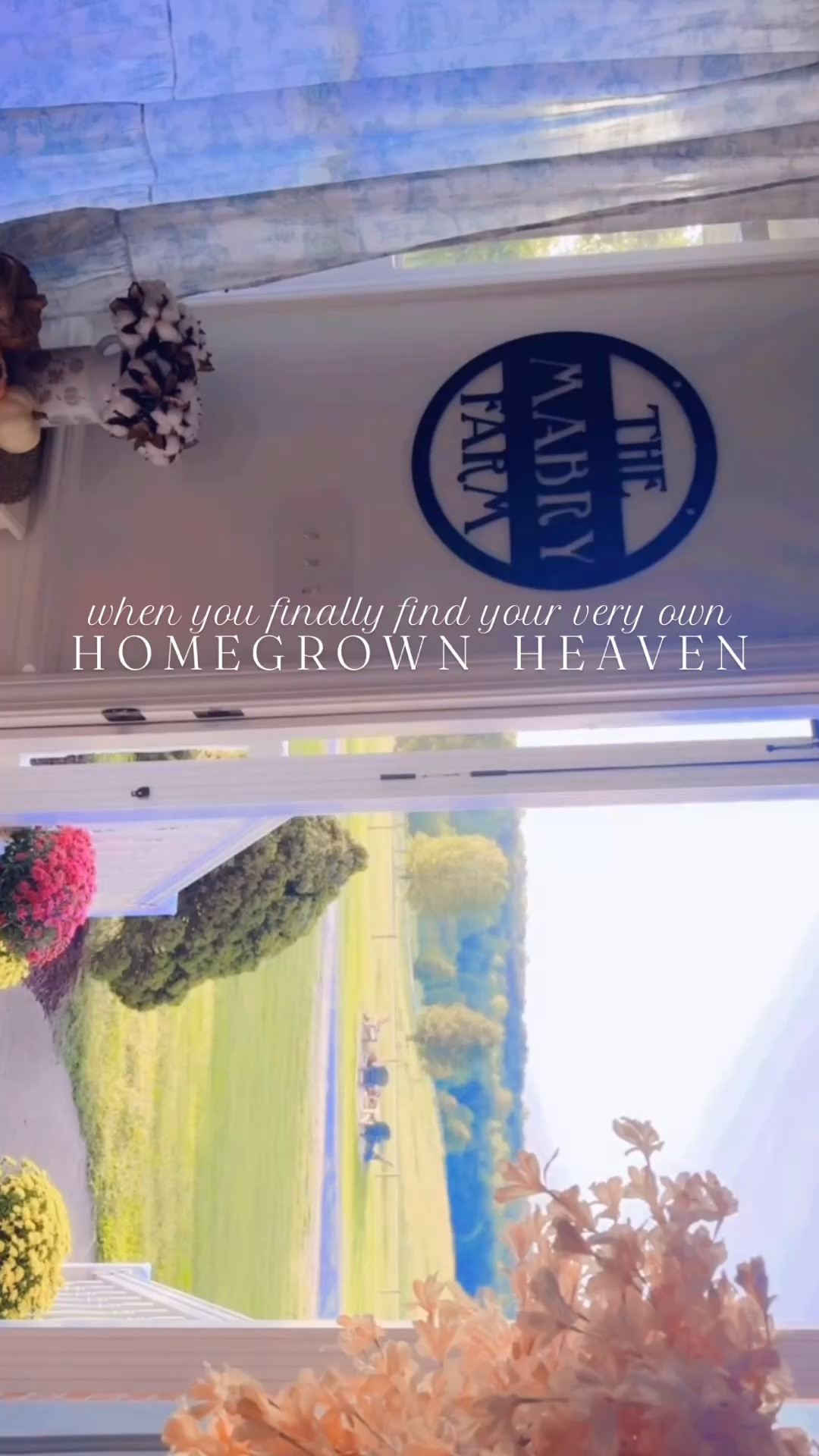 h o m e g r o w n    h e a v e n    r o u n d    h e r e   ☕️🌳🌾🧺🌅🏡🎣🌼🦌🐓🌞 #foreverhome #homegrownheaven #frontporchview #farmdreamcometrue #farmsweetfarm