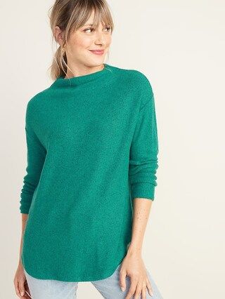 Textured Plush-Knit Funnel-Neck Sweater for Women | Old Navy (US)