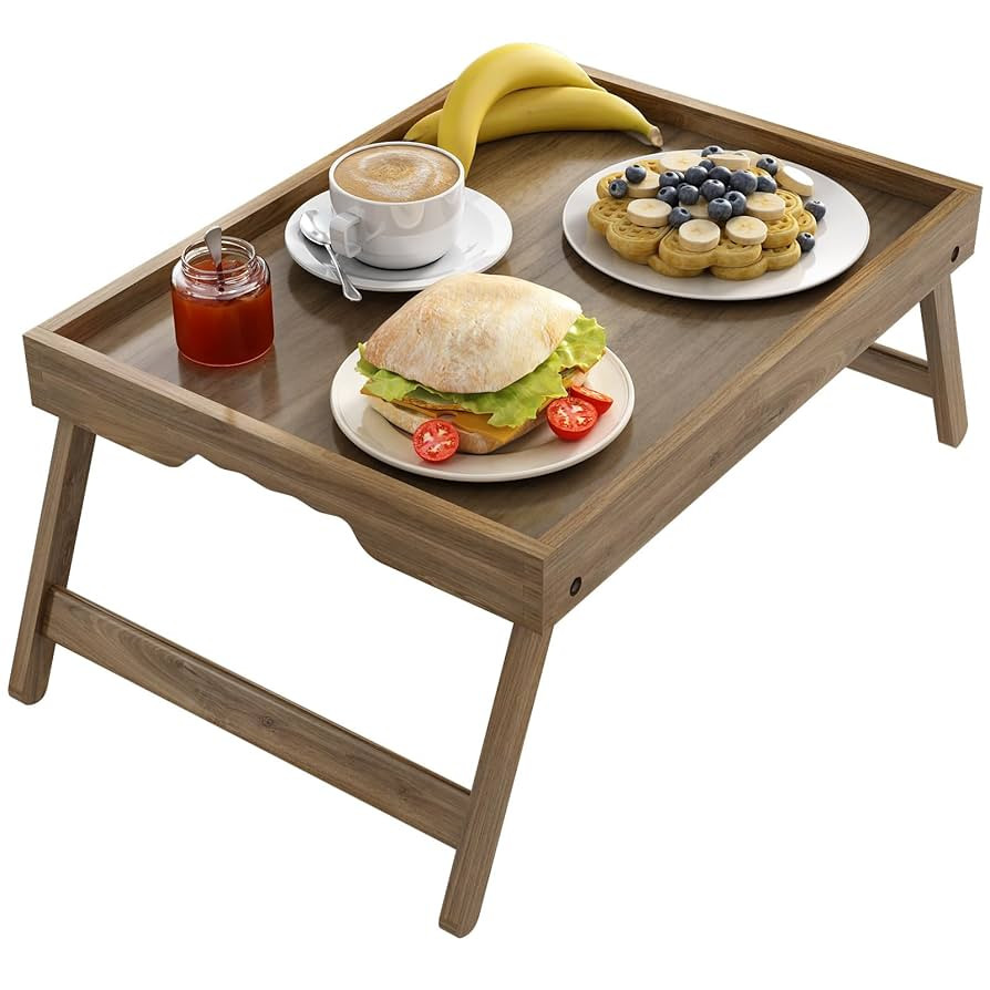 Artmeer Bed Tray Table, Breakfast Food Tray in Bed with Folding Legs for TV Table, Sofa, Bed, Eat... | Amazon (US)