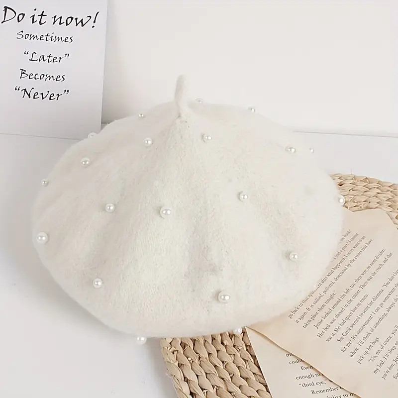 Wool Pearl Beret Autumn And Winter Wool Knitted Children's - Temu | Temu Affiliate Program
