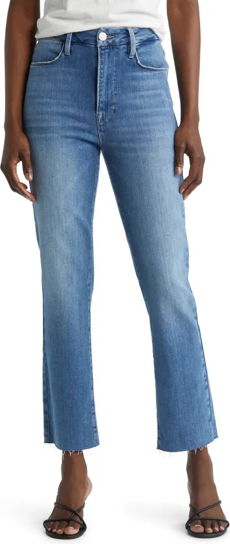 FRAME Le Super High Raw Hem Ankle Straight Leg Jeans | Nordstrom | Nordstrom