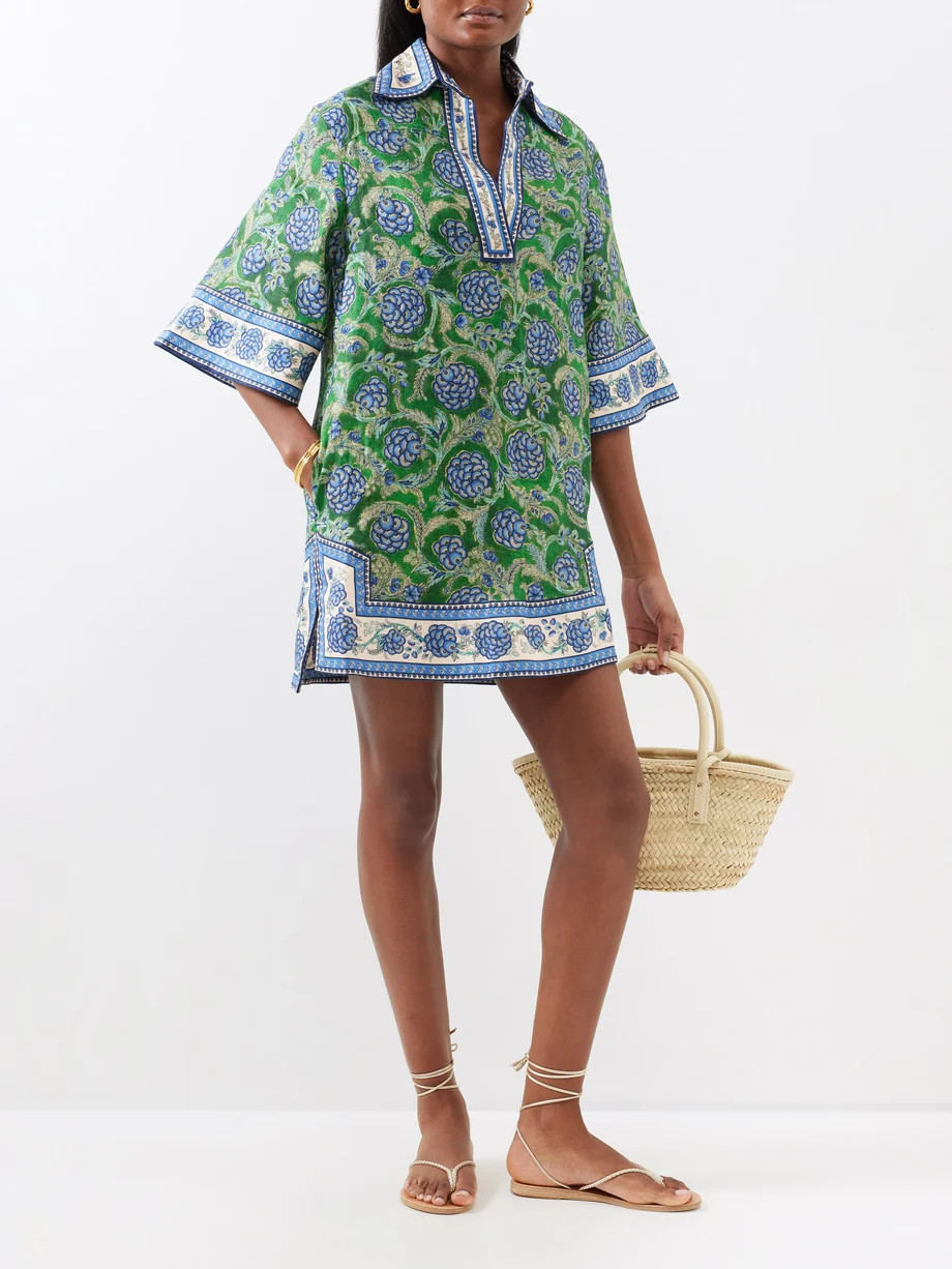 Junie floral-print linen tunic dress | Zimmermann | Matches (US)