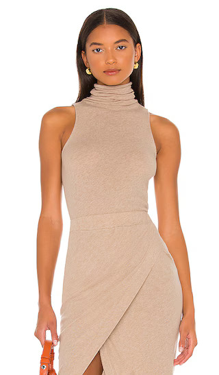 Cashmere Halter Turtleneck in Khaki | Revolve Clothing (Global)