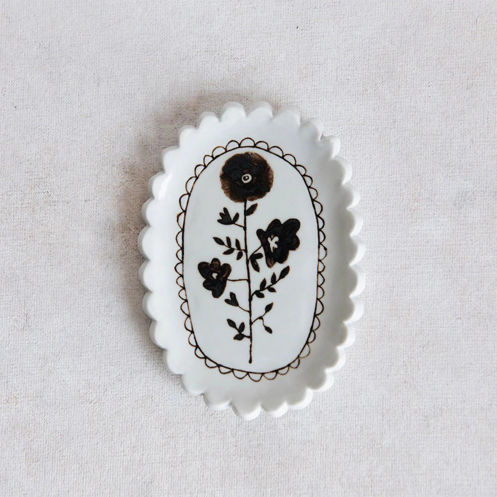Hand-painted Porcelain Posy Tray | Roan Iris