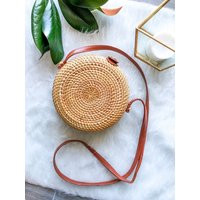 Straw Bag,(Chamila Bag), Rattan Bag, Round Rattan Bali Bag, Circular Bamboo Purse, Natural Vegan Bag, Crossbody rattan purse, Straw Summer P | Etsy (US)