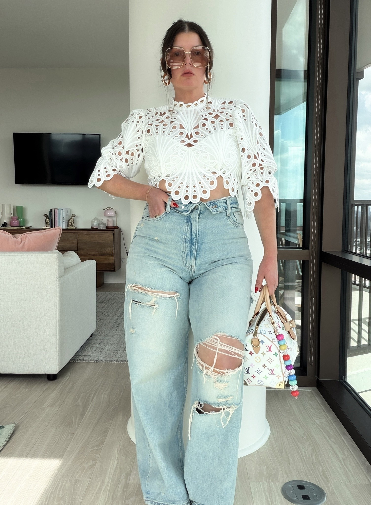 This adorable crochet top pairs well with distressed jeans for an elevated look.

#LTKootd #LTKSeasonal