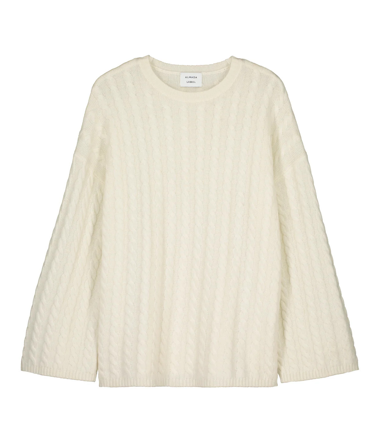 Noa Cable Knit Cashmere and Merino Sweater in Cream | Mode Sportif