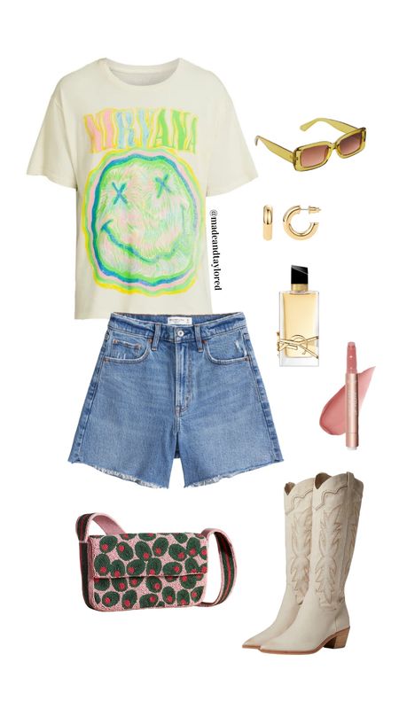 funky & elevated casual outfit inspiration 

Spring outfit, travel outfit, summer fashion, denim shorts, cowboy boots, graphic tees

#LTKfindsunder50 #LTKshoecrush #LTKstyletip