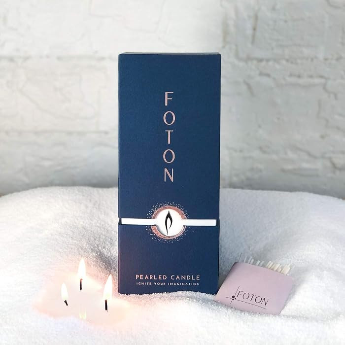 Foton Pearled Candle 18 Oz - Unscented Non Toxic Luxury Long Lasting Powder Candles - Lasts up to... | Amazon (US)