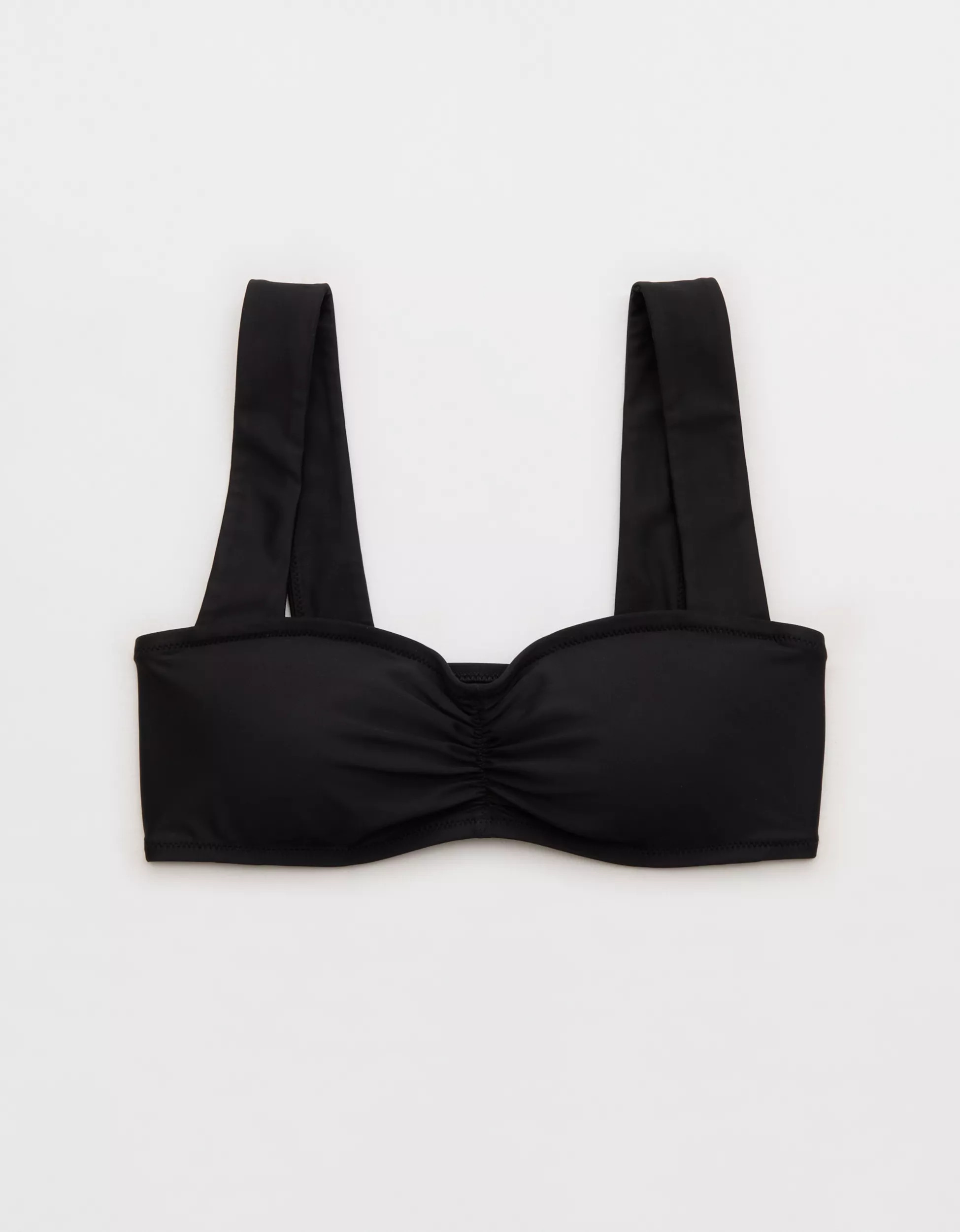Aerie Ruched Wide Strap Bandeau Bikini Top | Aerie