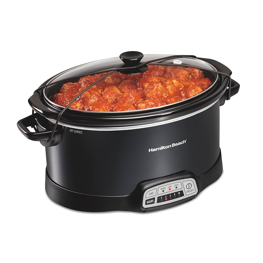 Hamilton Beach Portable 7 Quart Programmable Slow Cooker with Three Temperature Settings, Lid Lat... | Amazon (US)