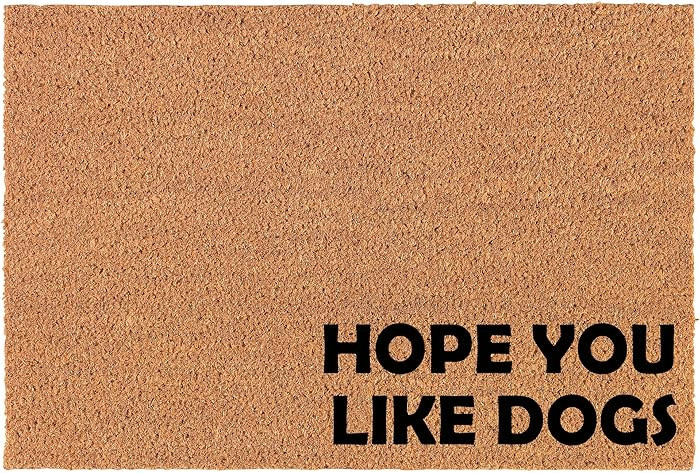 Welcome Doormat Natural Coco Coir Door Mat Hope You Like Dogs Corner Funny (30" x 18") | Amazon (US)