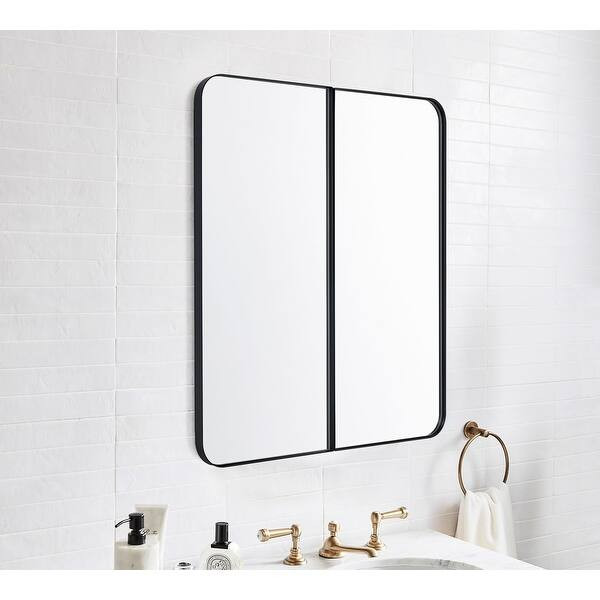 Double Door Recessed & Surface Mount Rectangle Bathroom Medicine Cabinet with Mirror | Bed Bath & Beyond