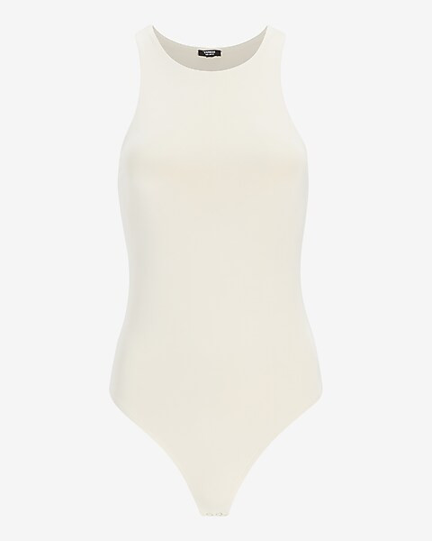 Body Contour Double Layer High Neck Thong Bodysuit | Express