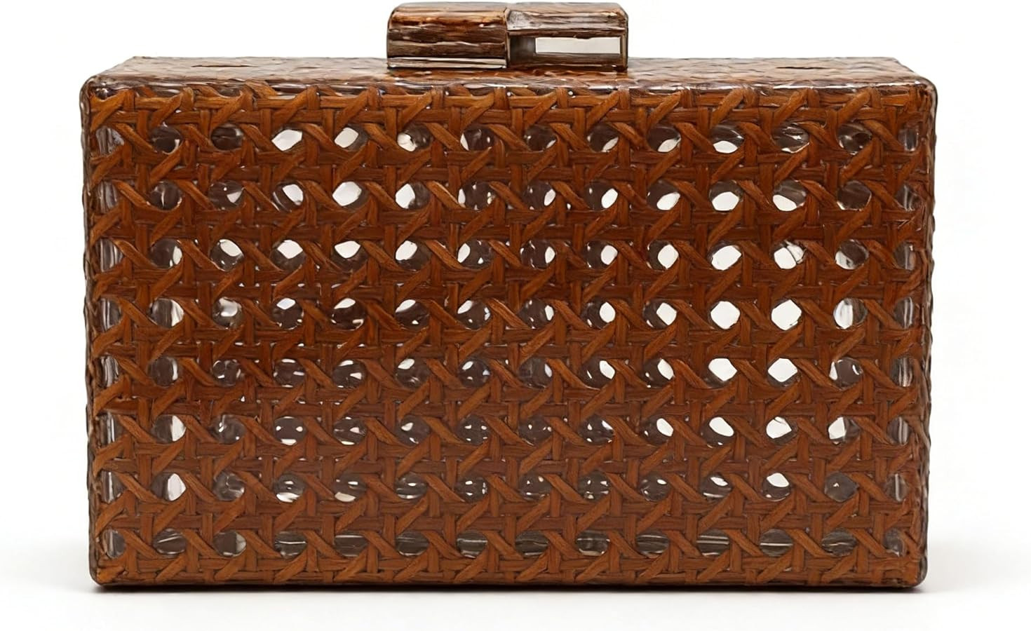 RomanticDesign Women Acrylic Handbag Rattan Woven Pattern Square Box Crossbody Handbag Shoulder B... | Amazon (US)