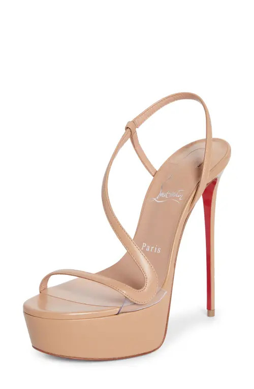 Christian Louboutin Rosalie Alta Platform Slingback Sandal in Blush at Nordstrom, Size 6.5Us | Nordstrom