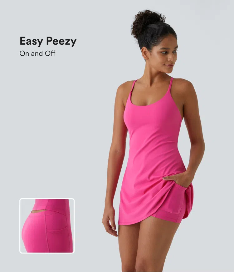 Women’s Softlyzero™ Plush Backless Active Dress-Easy Peezy Edition - Halara | HALARA