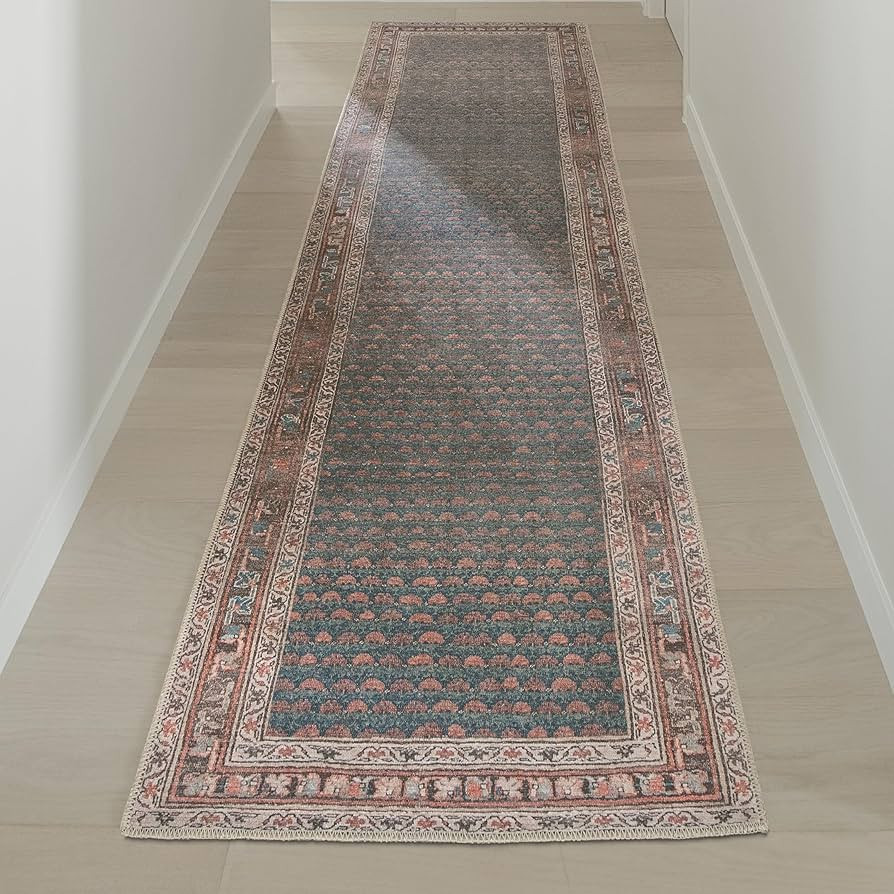 Knot Again 2’6” x 8’ Runner Rug – Clay & Mineral Blue Heritage Flatweave, Low-Pile – Ea... | Amazon (US)