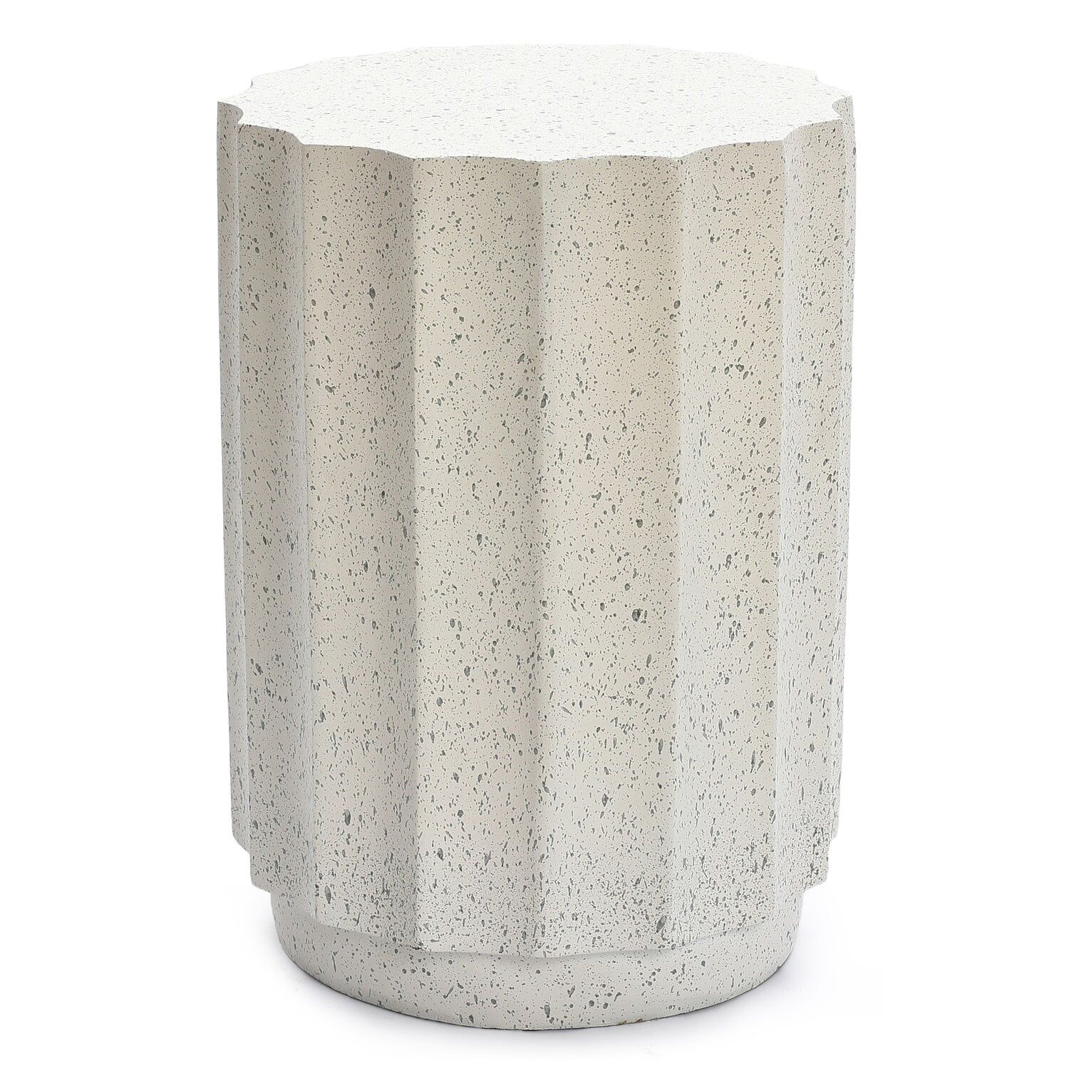 LuxenHome Off White with Gray Cement Indoor Outdoor Side Table | Walmart (US)