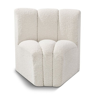 Meridian Furniture Arc Cream Boucle Fabric Curved Corner Chair | Target