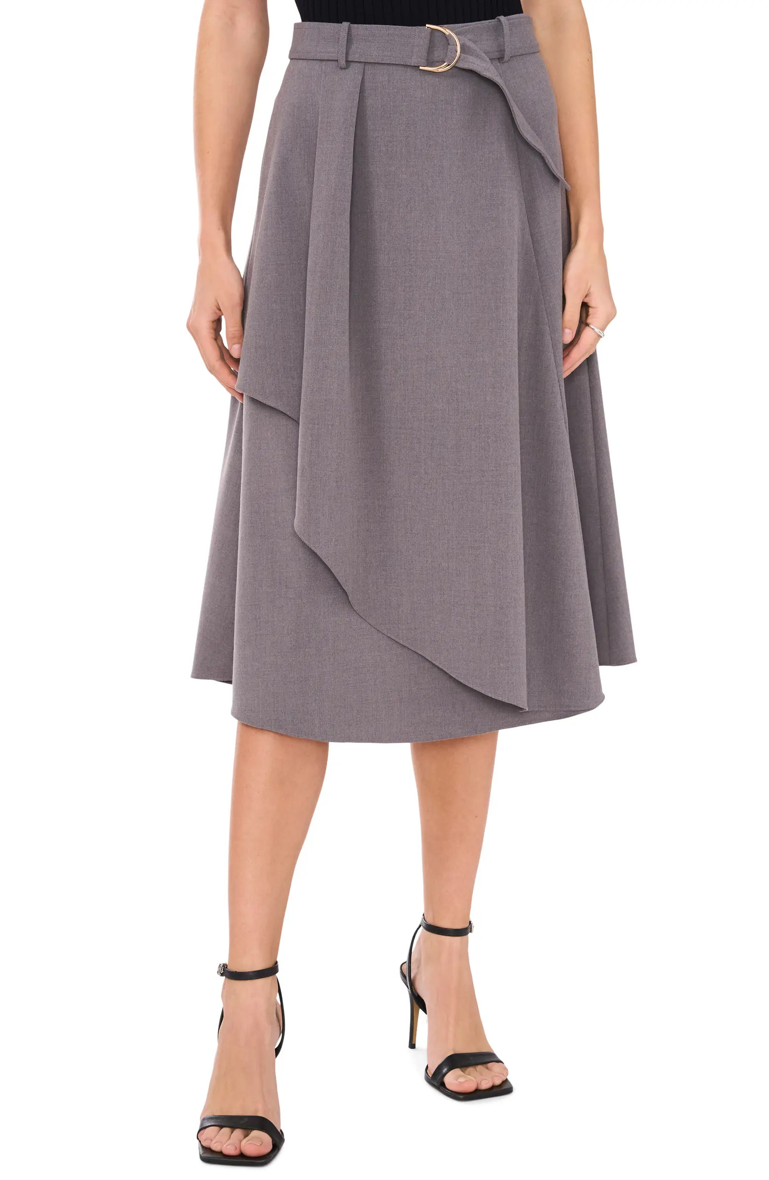 Halogen® Asymmetric Faux Wrap Belted Skirt | Nordstrom | Nordstrom