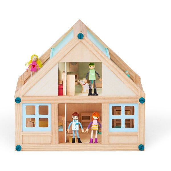 Olivia's Little World by Teamson Kids - Moose Lodge Cabin 3.5" Doll House, Sea Green | Maisonette