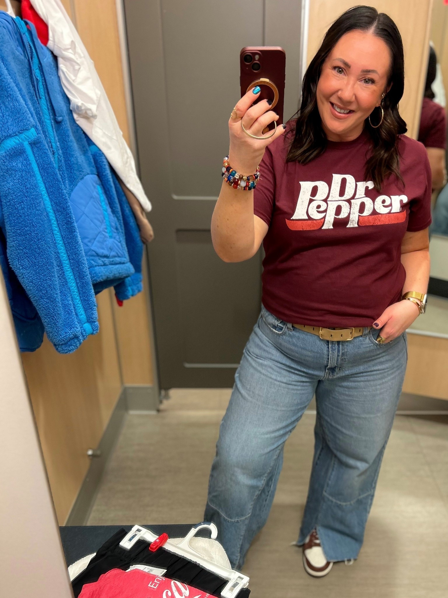 $14 Dr. Pepper graphic tee @target.  Large men’s find. Would prefer an xl! Linked updated jeans. Size 16. XL belt. @nike sneakers run true to size.  

#LTKMidsize #LTKOver40 #LTKFindsUnder50