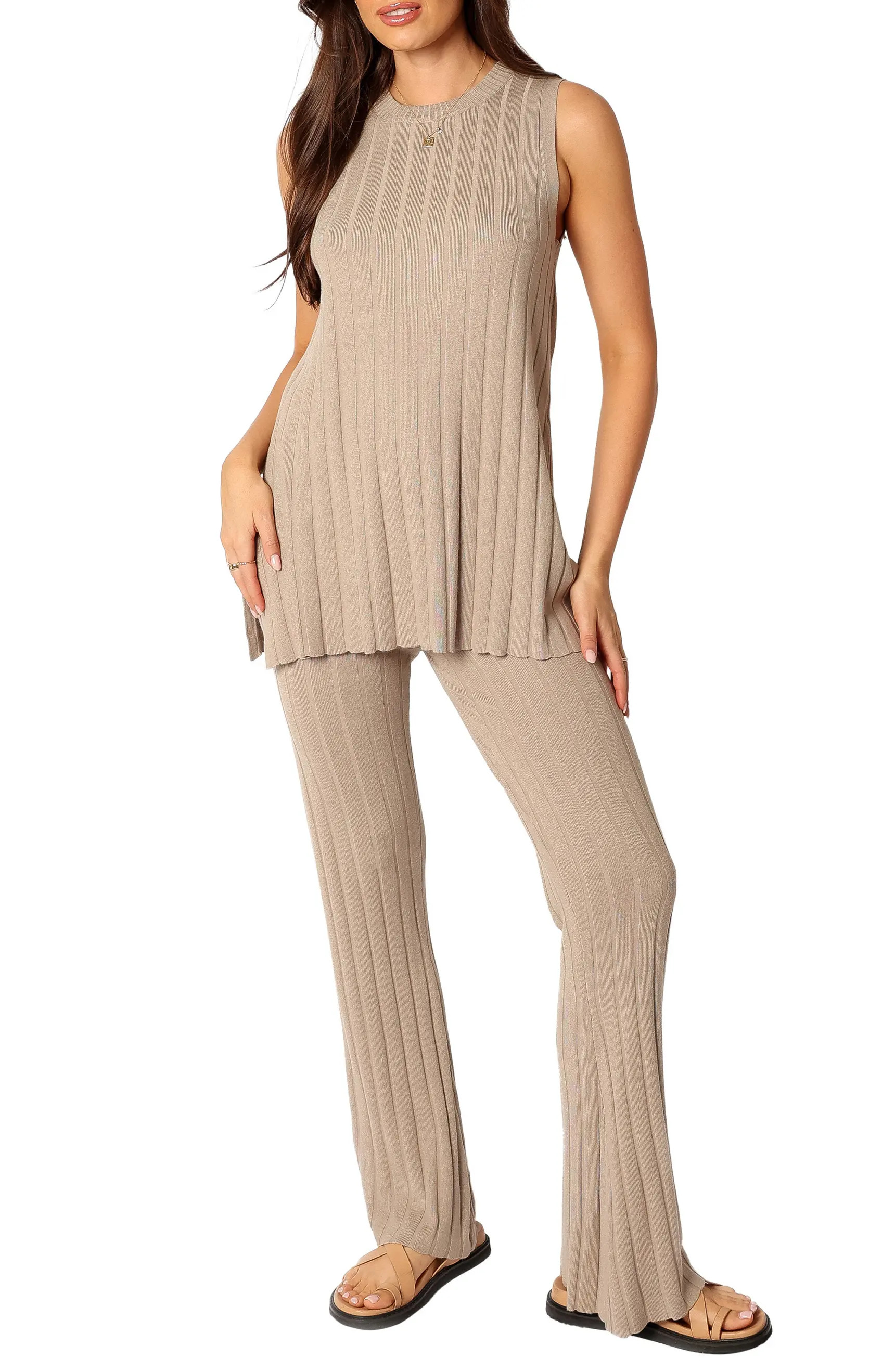 Petal & Pup Silvie Wide Rib Sweater Tank & Straight Leg Pants Set | Nordstrom | Nordstrom