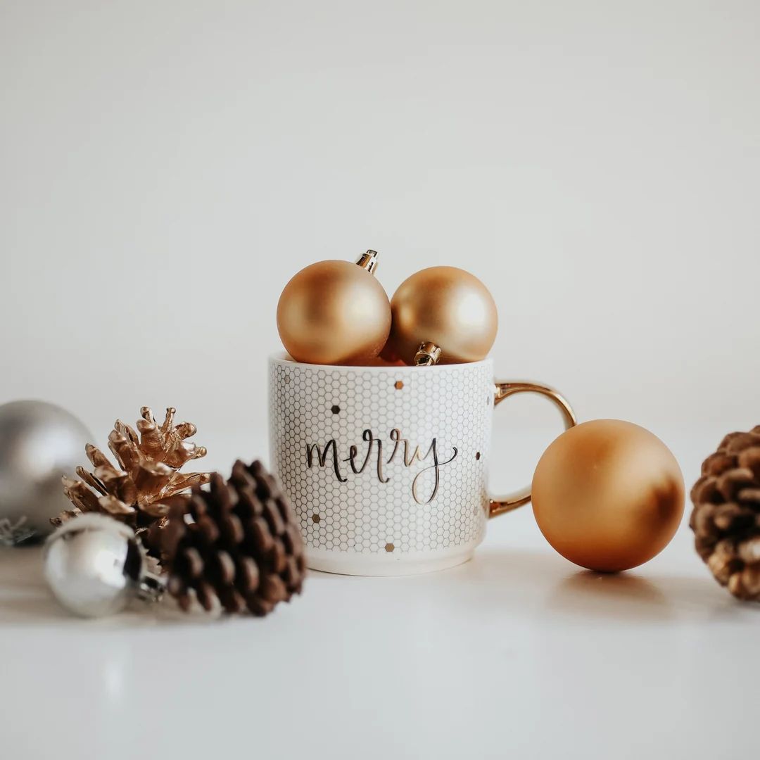 Merry Tile Coffee Mug  Christmas Coffee Mug  Holiday Mug  - Etsy | Etsy (US)