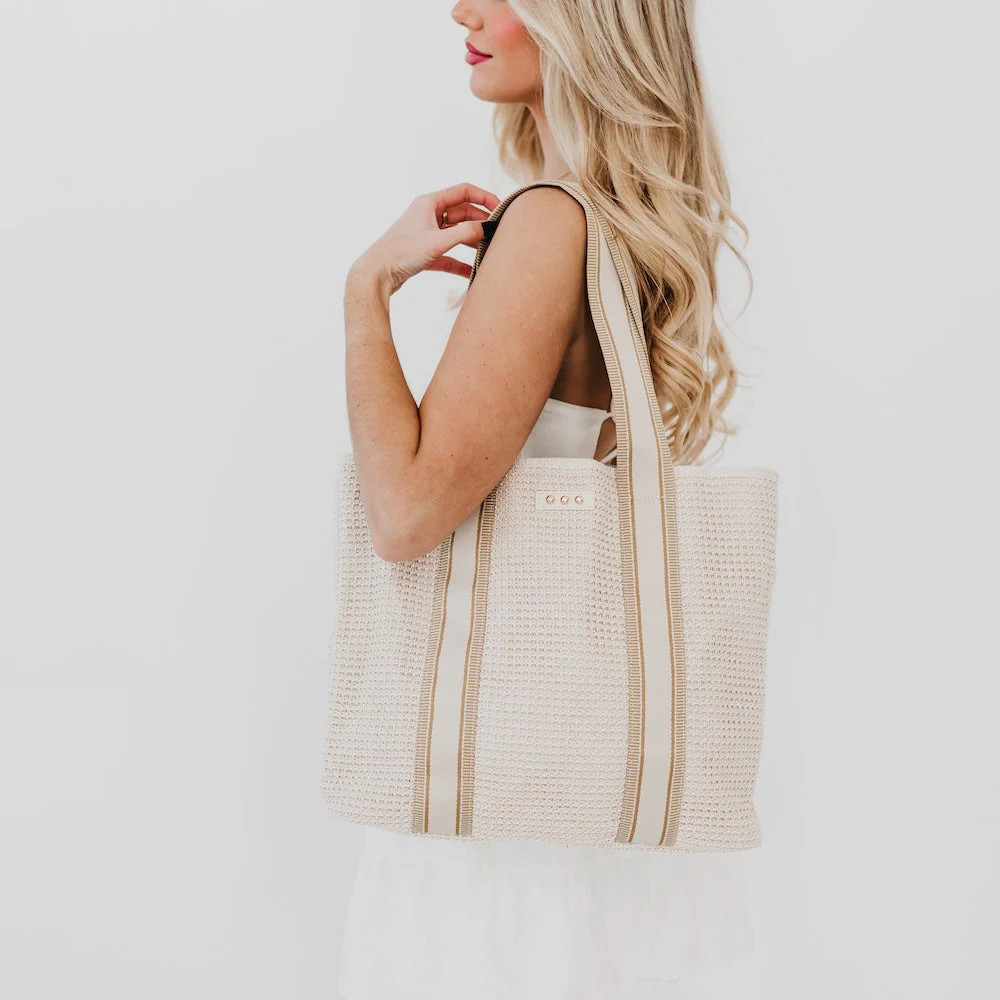 Ruby Raffia Tote Bag Cream | Pretty Simple