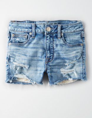 AE Ne(X)t Level High-Waisted Denim Short Short | American Eagle Outfitters (US & CA)