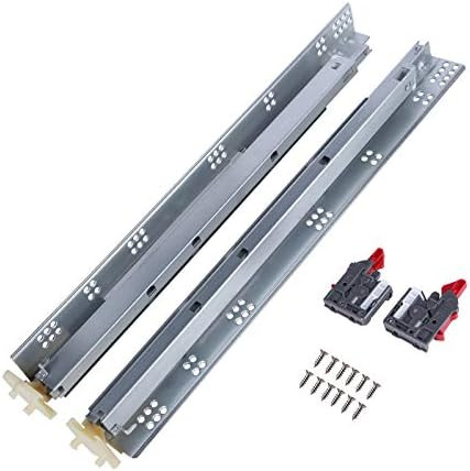 4 Pairs of Self Soft Close Under/Bottom Rear Mounting Drawer Slides 21"inch Concealed Drawer Runn... | Amazon (US)