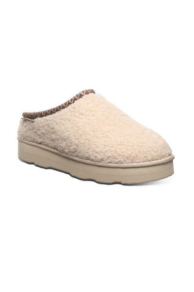 Bearpaw Snuggle Martis Platform Slipper Clogs for Women in Oat | Glik's