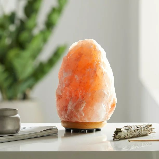 Himalayan Salt Lamp - Natural Hand Carved Himalayan Orange Salt Lamp, 5-7 lbs - Walmart.com | Walmart (US)