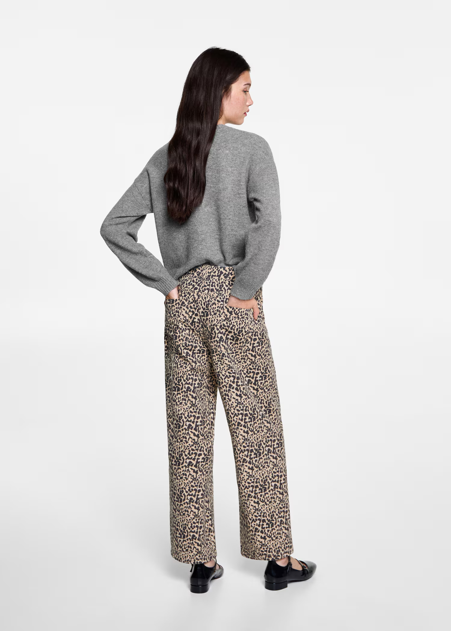 Leopard straight trousers - Teen | MANGO USA | MANGO (US)