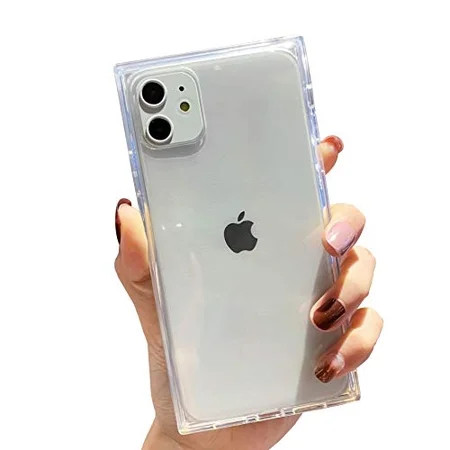 iPhone 11 Clear Case Tzomsze Square iPhone 11 Cases Reinforced Corners TPU Cushion Crystal Clear Sli | Walmart (US)