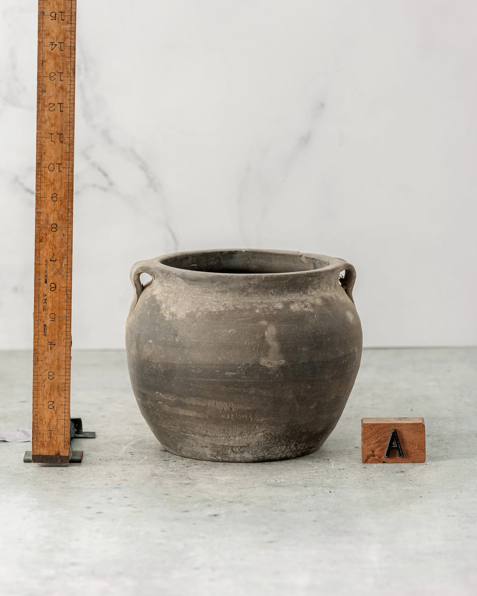 Rustic Handcrafted Vintage Clay Vase in Black and Grey With Handles free Shipping - Etsy | Etsy (US)