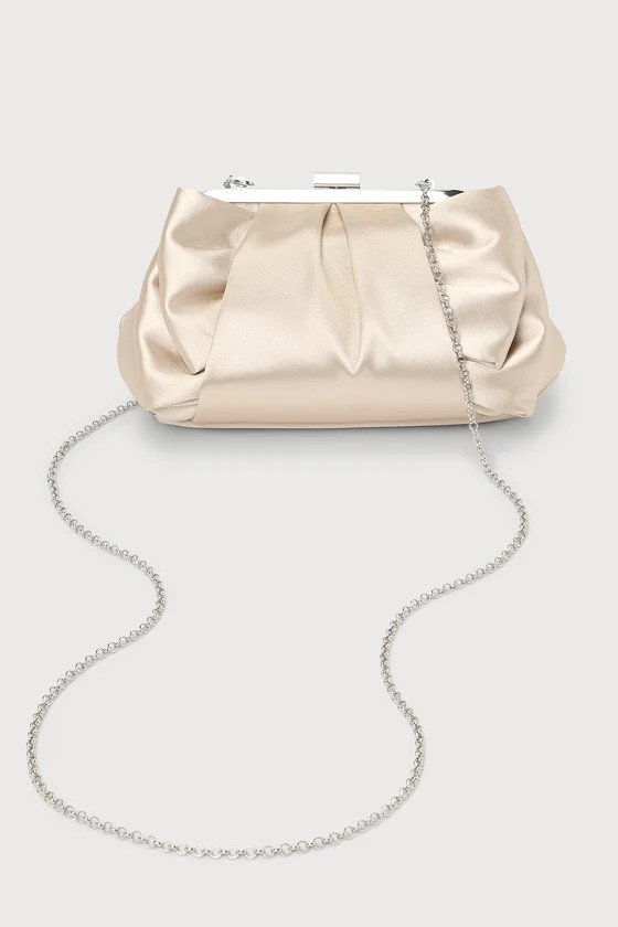 Something Special Champagne Satin Clutch | Lulus